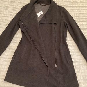 Grey Banana Republic Twill Moto Long Knit Jacket. BRAND NEW WITH TAGS!